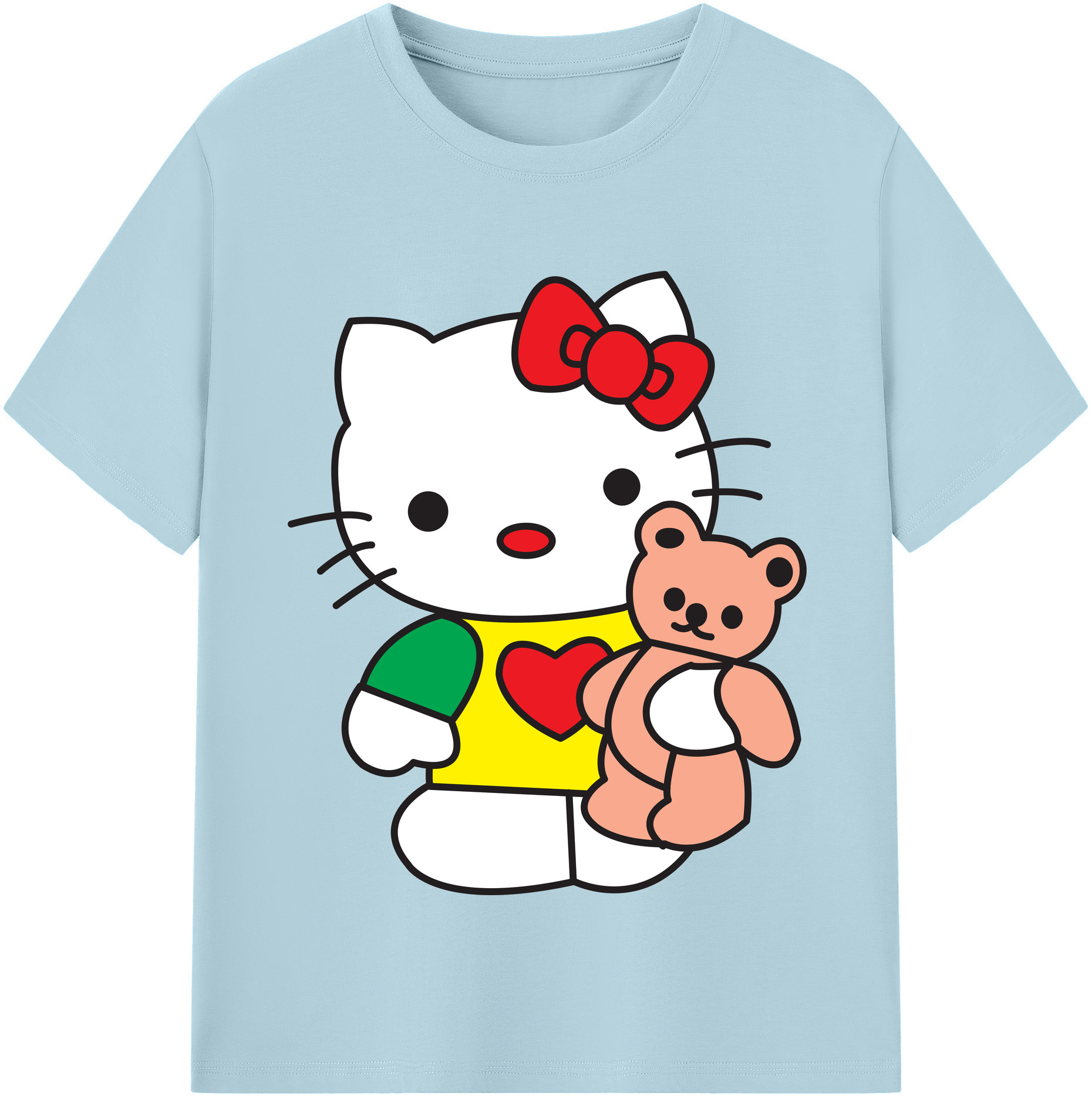 （画像用） Hello Kitty ハローキティ 綿100％半袖Tシャツ（フロントプリント）
